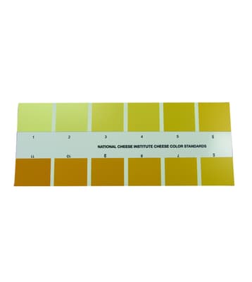 NCI Cheese Color Standard Chart - 9" x 3-1/2" x 1/16" Plastic Sample - 1/Each for Accurate Color Matching